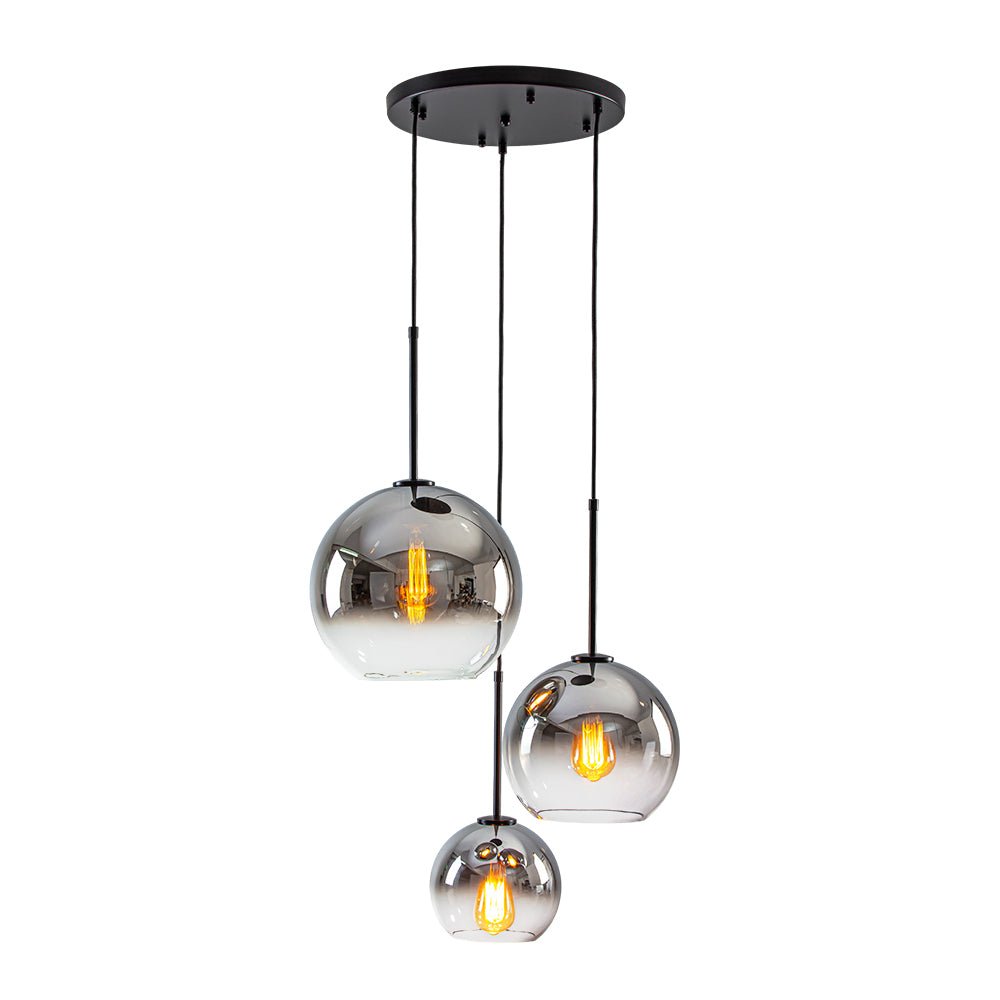 Pendantlightie - Contemporary 3 - Light Sculptural Cluster Spherical Gradient Glass Pendant - Pendants - Gradient Gold - 