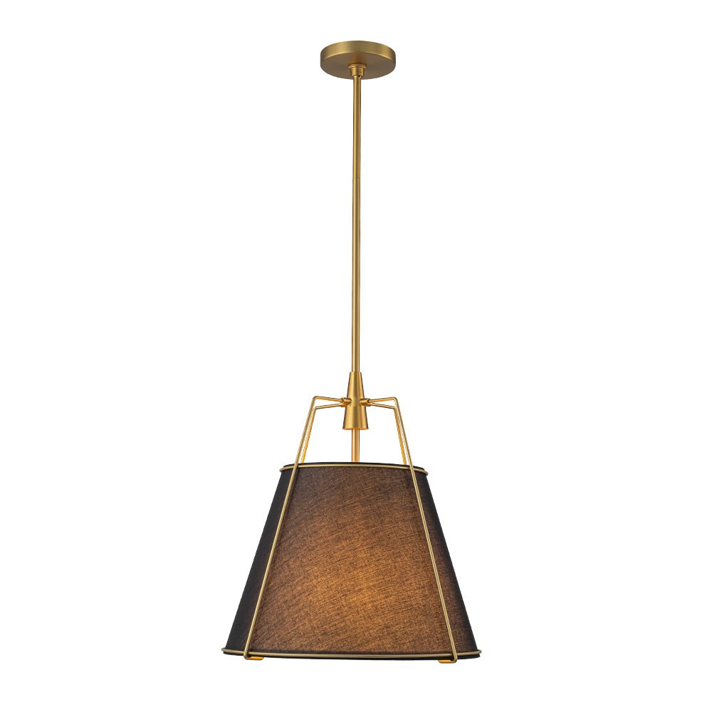 Pendantlightie - Contemporary 4 - Light Conical Linen Tapered Pendant Light - Pendants - Large - Black