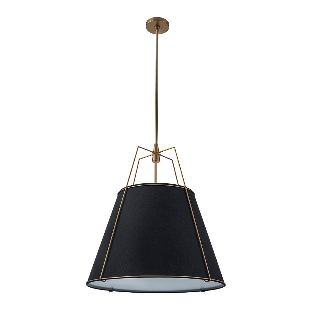 Pendantlightie - Contemporary 4 - Light Conical Linen Tapered Pendant Light - Pendants - Large - Black