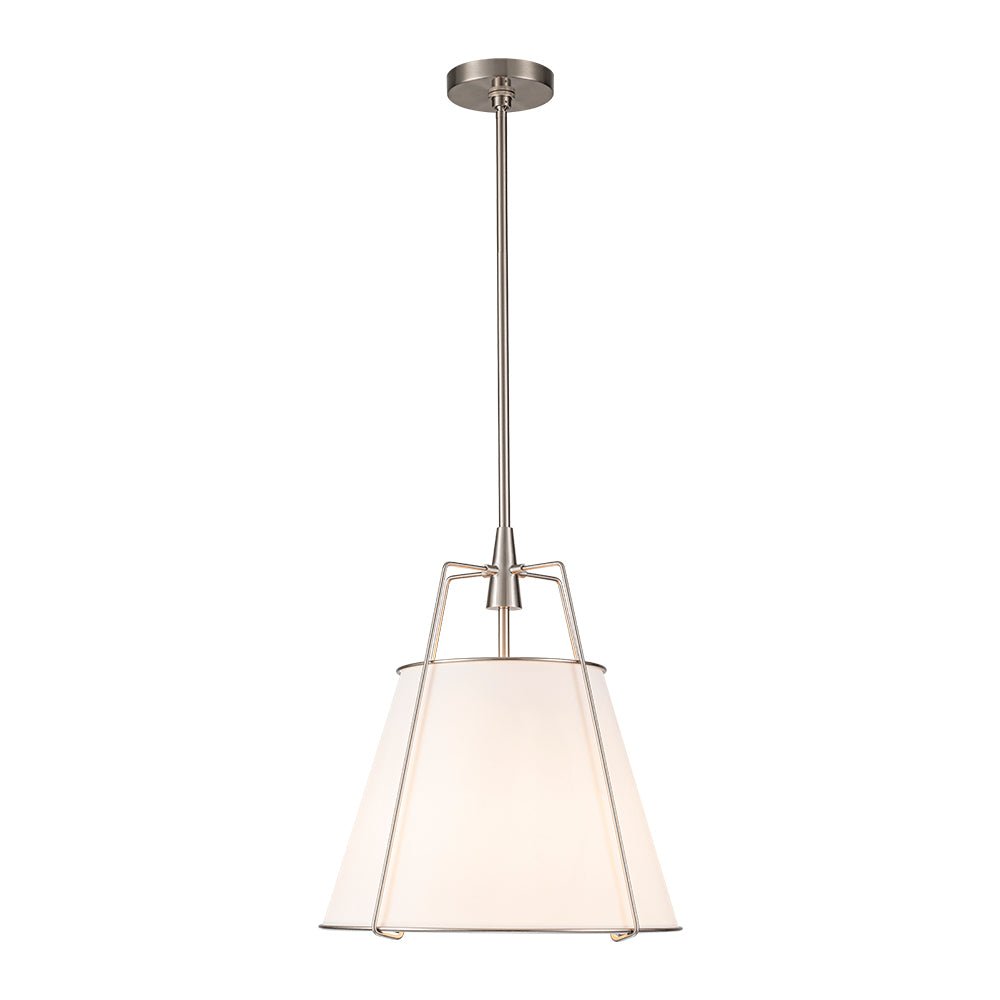 Pendantlightie - Contemporary 4 - Light Conical Linen Tapered Pendant Light - Pendants - Large - Black+Brass