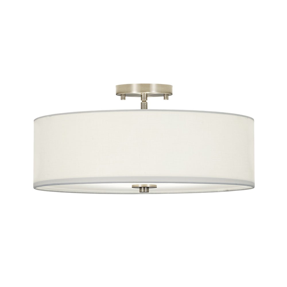Pendantlightie-Contemporary 4-Light Tiered Fabric Linen Drum Semi Ceiling Light-Semi Flush Mount-Black-Large (2 Tier)