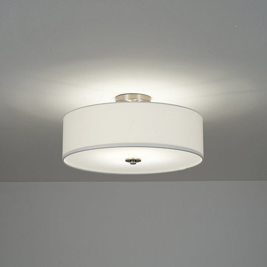 Pendantlightie-Contemporary 4-Light Tiered Fabric Linen Drum Semi Ceiling Light-Semi Flush Mount-Black-Large (2 Tier)
