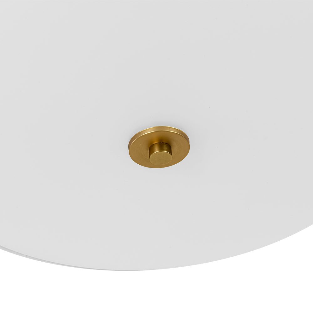 Pendantlightie - Contemporary 4 - Light Tiered Fabric Linen Drum Semi Ceiling Light - Semi Flush Mount - Brass - Small (1 Tier)