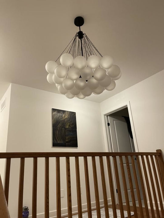 Pendantlightie - Contemporary Glass Bubble Chandelier Light - Chandeliers - 19 Bubbles - Black