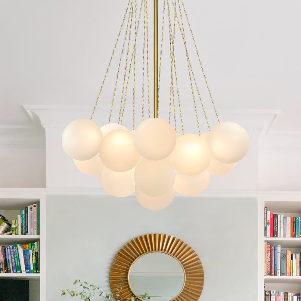 Pendantlightie - Contemporary Glass Bubble Chandelier Light - Chandeliers - 19 Bubbles - Black