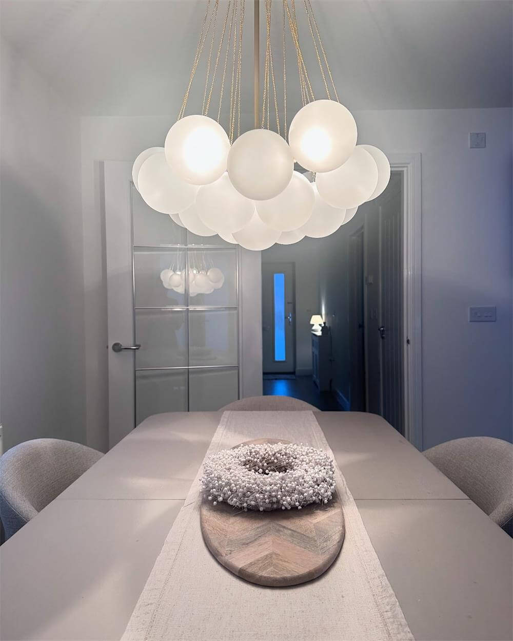 Pendantlightie - Contemporary Glass Bubble Chandelier Light - Chandeliers - 19 Bubbles - Brass