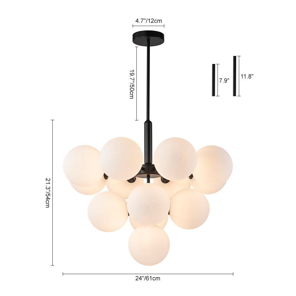 Pendantlightie - Contemporary Glass Bubble Tiered Chandelier - Chandeliers - 5Lt - Brass