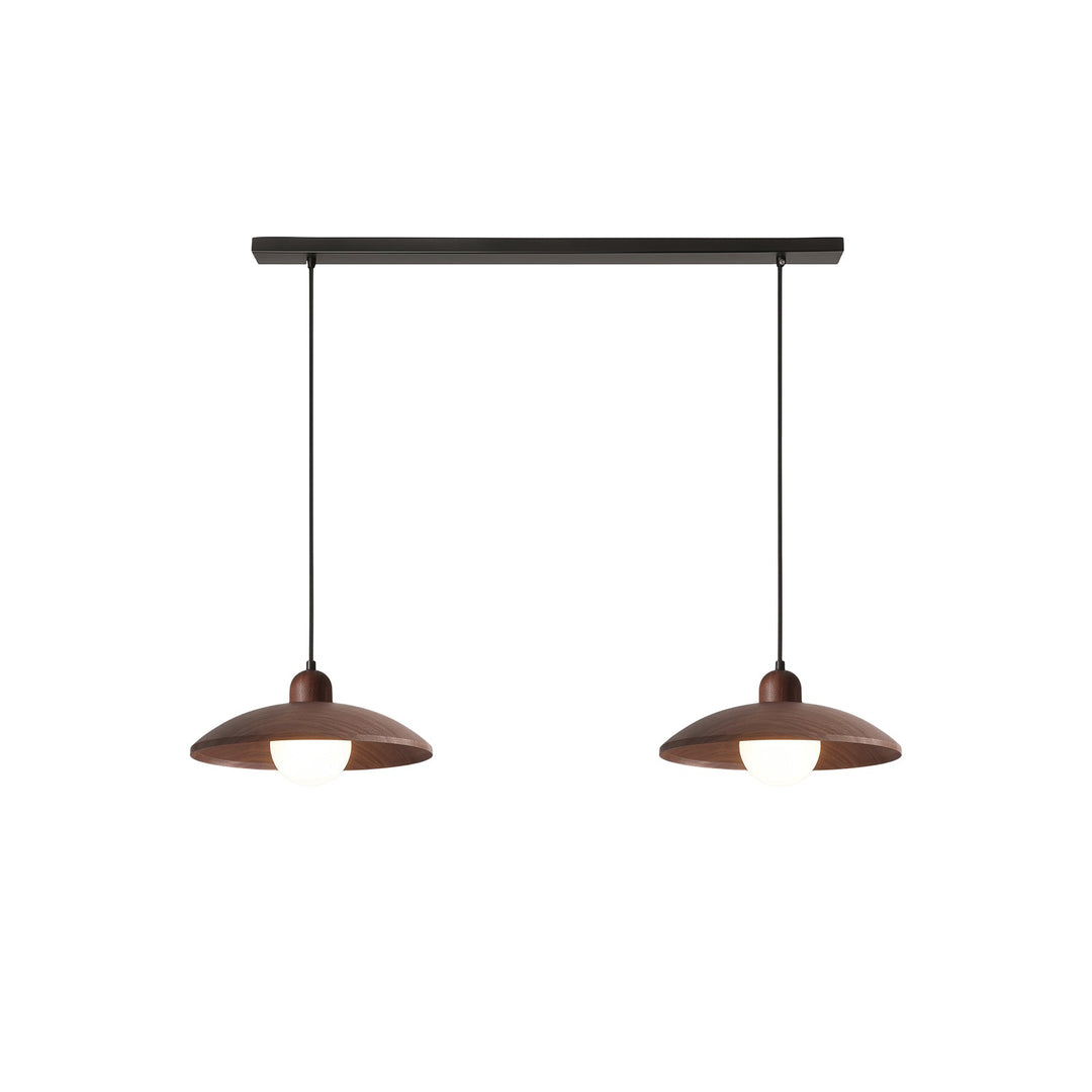Pendantlightie-Contemporary Natural Dome Kitchen Island Wood Grain Pendant Light-Pendants-Natural-3Lt