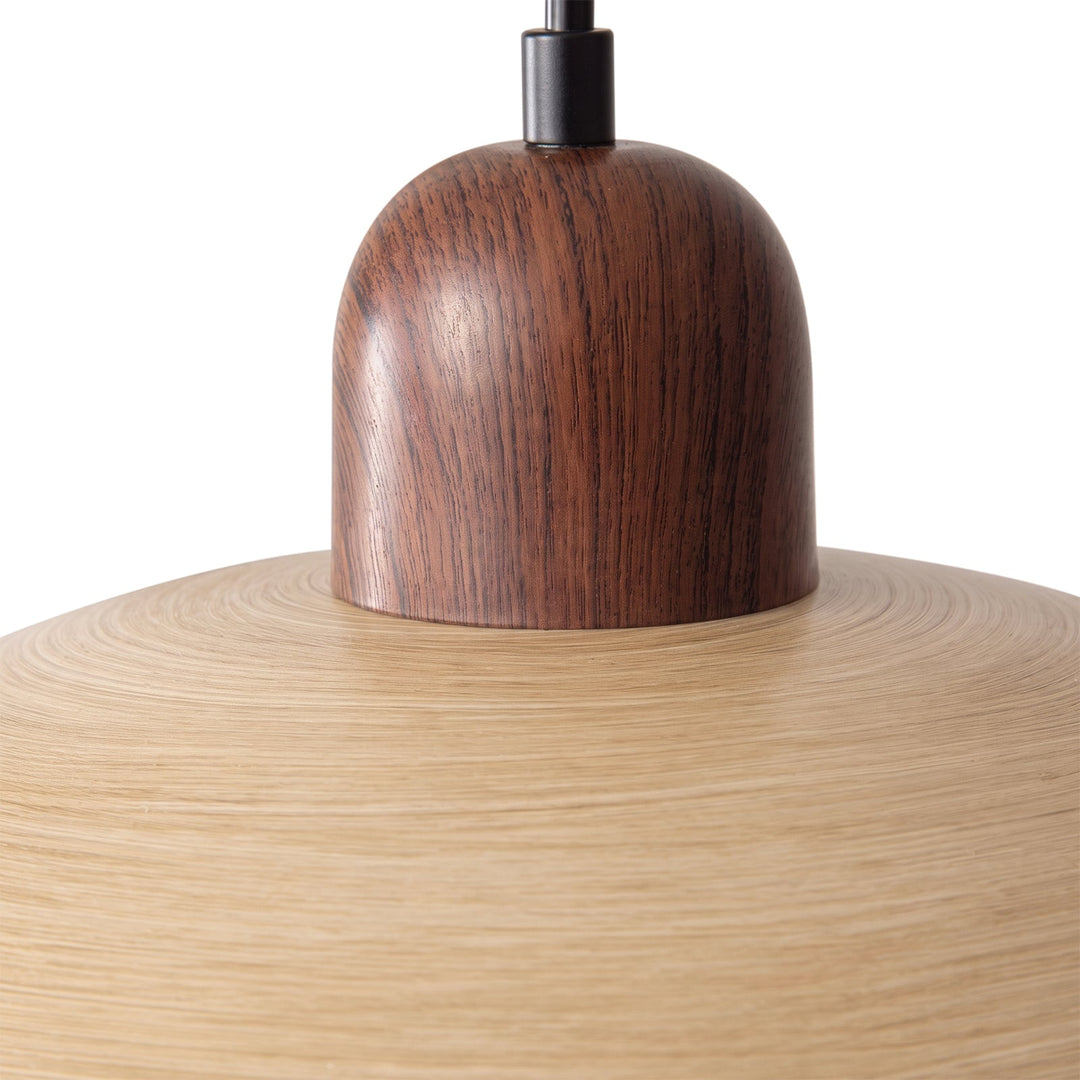 Pendantlightie-Contemporary Natural Dome Kitchen Island Wood Grain Pendant Light-Pendants-Natural-3Lt