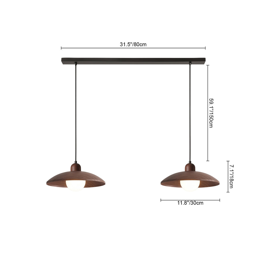 Pendantlightie-Contemporary Natural Dome Kitchen Island Wood Grain Pendant Light-Pendants-Natural-3Lt