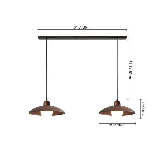 Pendantlightie-Contemporary Natural Dome Kitchen Island Wood Grain Pendant Light-Pendants-Natural-3Lt