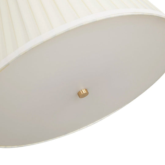 Pendantlightie-Contemporary Pleated Drum Tapered Semi Flush Ceiling Light-Semi Flush Mount-3Lt-