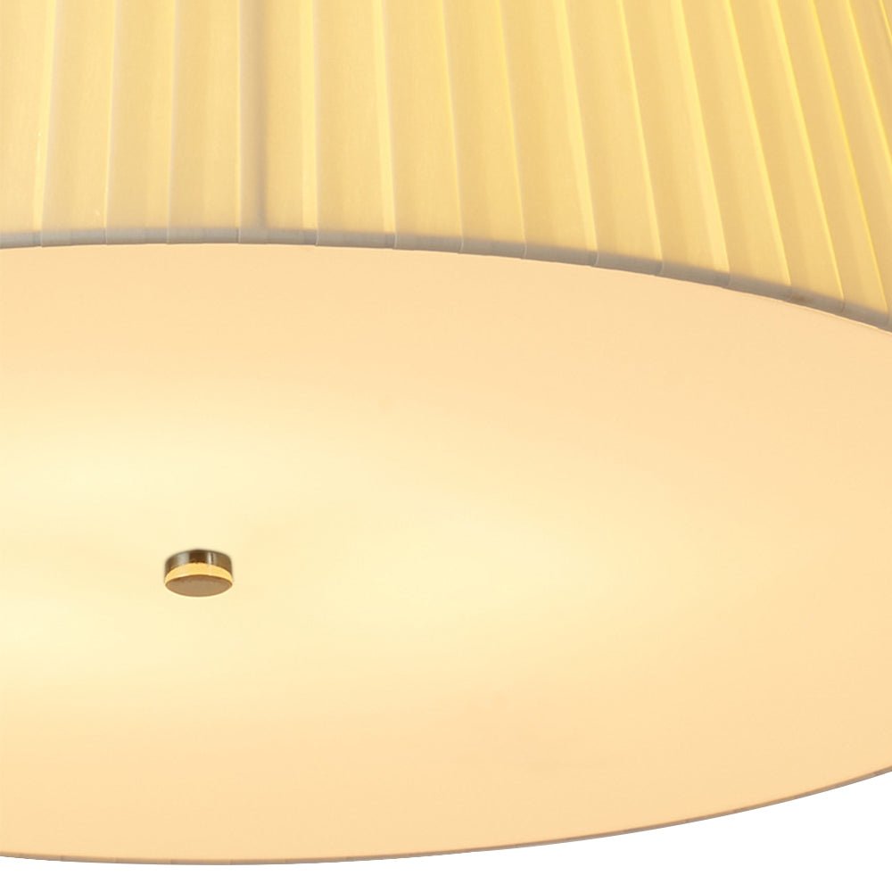 Pendantlightie-Contemporary Pleated Drum Tapered Semi Flush Ceiling Light-Semi Flush Mount-3Lt-