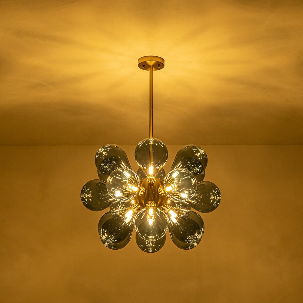 Pendantlightie - Contenporary 18 - Light Sputnik Design Blue Glass Bubble Chandelier - Chandeliers - Gradient Blue - 