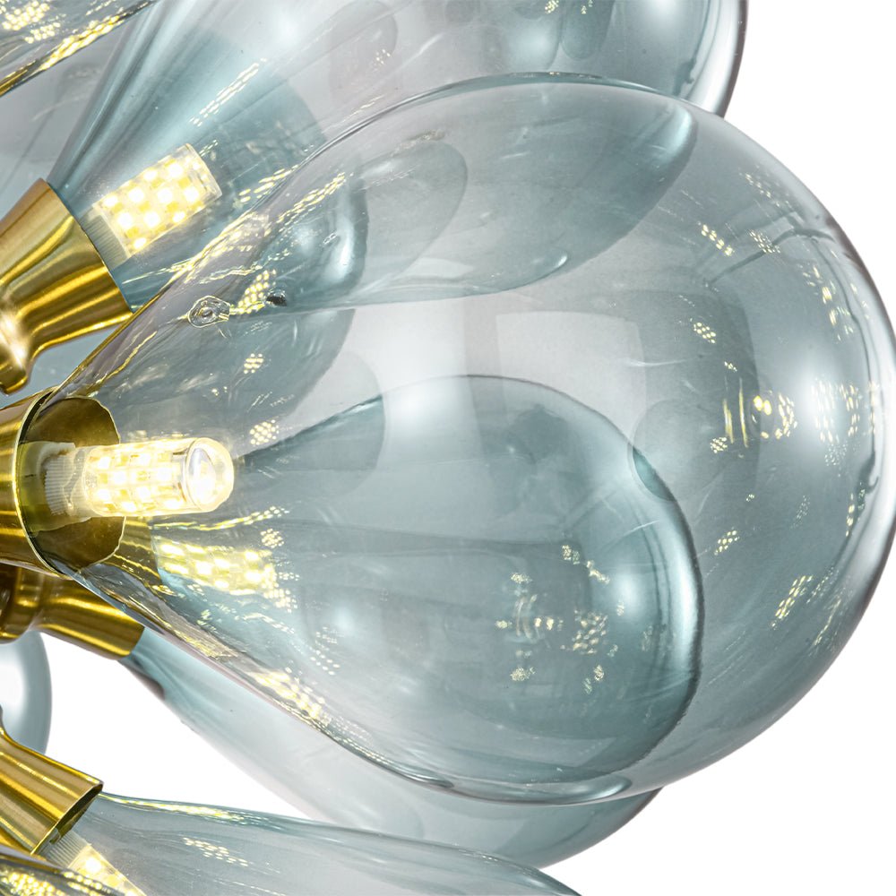 Pendantlightie - Contenporary 18 - Light Sputnik Design Blue Glass Bubble Chandelier - Chandeliers - Gradient Blue - 