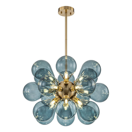 Pendantlightie - Contenporary 18 - Light Sputnik Design Blue Glass Bubble Chandelier - Chandeliers - Gradient Blue - 