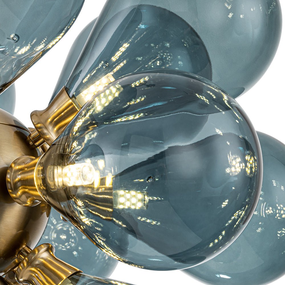 Pendantlightie - Contenporary 18 - Light Sputnik Design Blue Glass Bubble Chandelier - Chandeliers - Gradient Blue - 