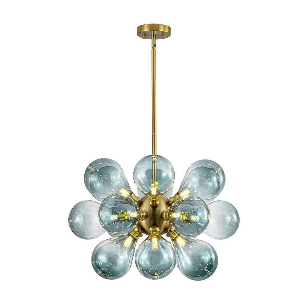 Pendantlightie - Contenporary 18 - Light Sputnik Design Blue Glass Bubble Chandelier - Chandeliers - Gradient Blue - 