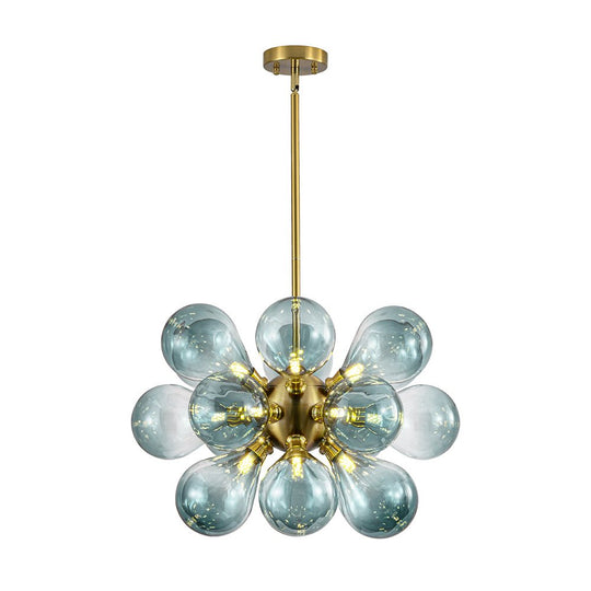 Pendantlightie - Contenporary 18 - Light Sputnik Design Blue Glass Bubble Chandelier - Chandeliers - Gradient Blue - 