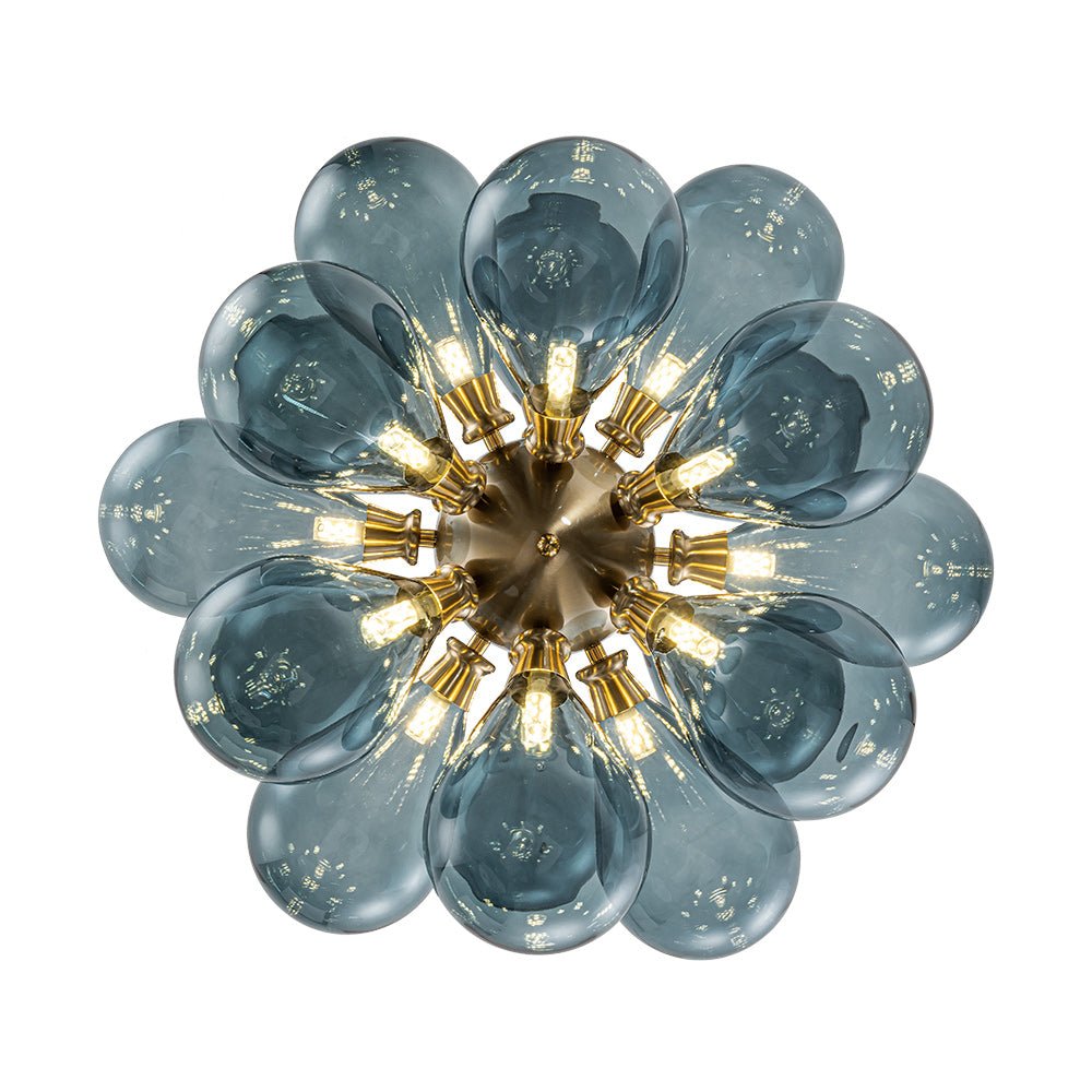 Pendantlightie - Contenporary 18 - Light Sputnik Design Blue Glass Bubble Chandelier - Chandeliers - Gradient Blue - 
