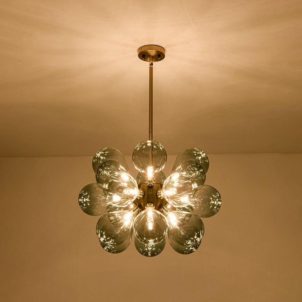 Pendantlightie - Contenporary 18 - Light Sputnik Design Blue Glass Bubble Chandelier - Chandeliers - Gradient Blue - 