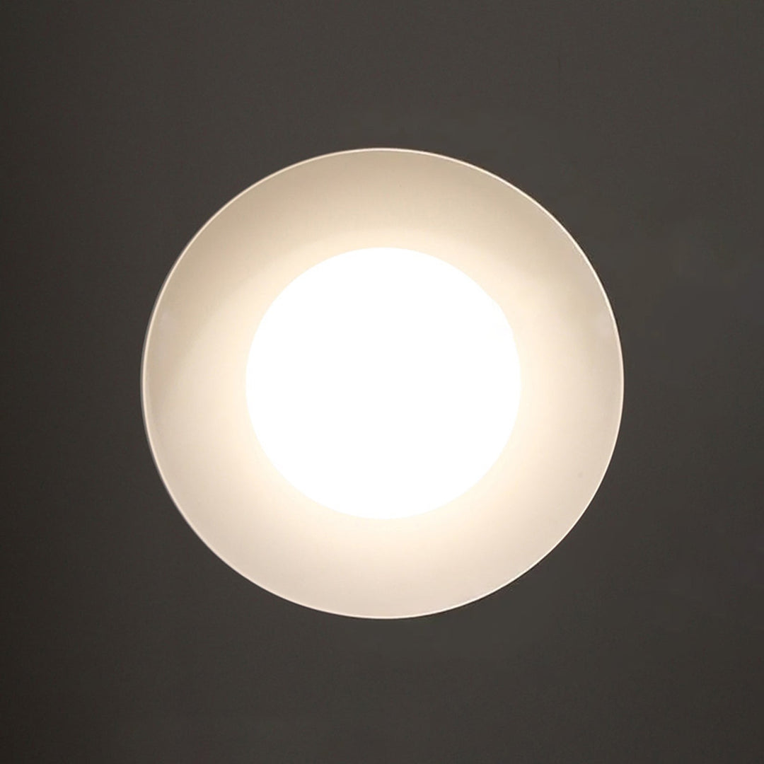 Pendantlightie-Creamy Three-Color Dimmable LED Dome Round Shape Semi Ceiling Light-Semi Flush Mount-Walnut-