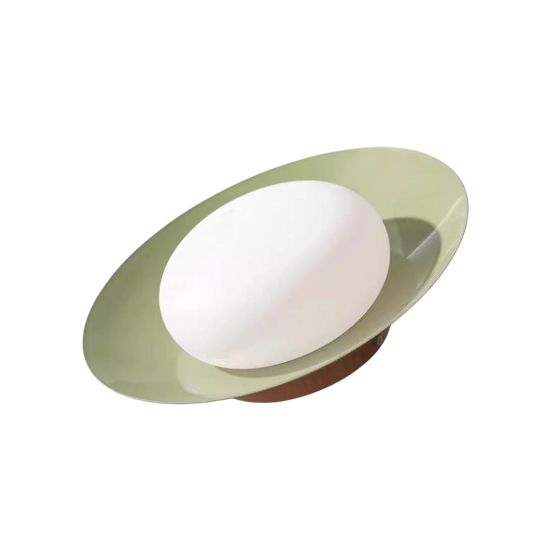 Pendantlightie-Creamy Three-Color Dimmable LED Dome Round Shape Semi Ceiling Light-Semi Flush Mount-Walnut-