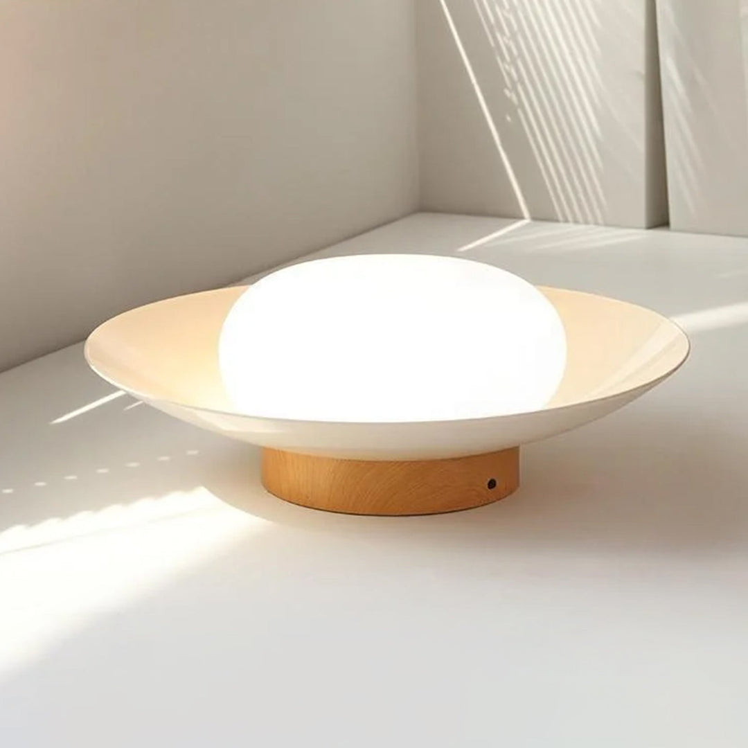 Pendantlightie-Creamy Three-Color Dimmable LED Dome Round Shape Semi Ceiling Light-Semi Flush Mount-Walnut-