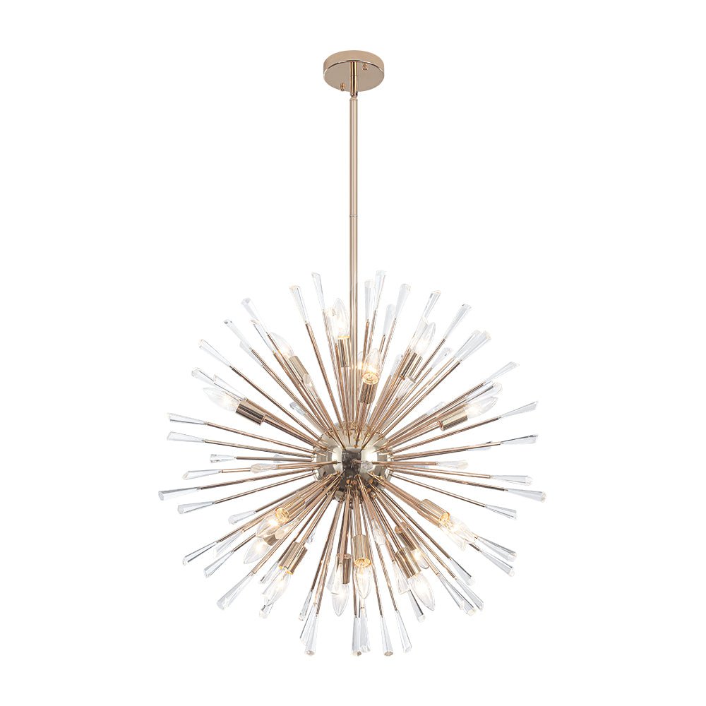 Pendantlightie - Elegant 16 - Light Firework Round Dandelion Crystal Chandelier - Chandeliers - Chrome - 