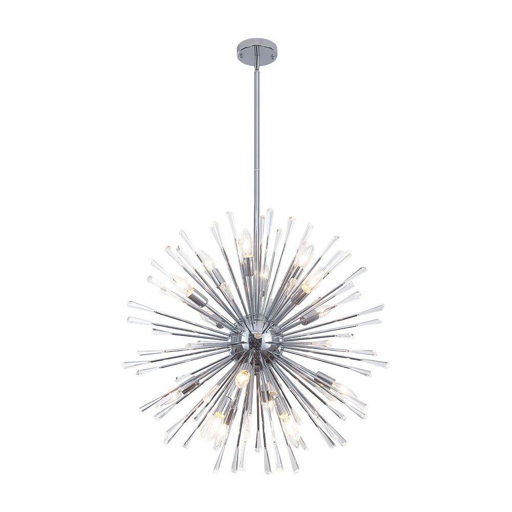 Pendantlightie - Elegant 16 - Light Firework Round Dandelion Crystal Chandelier - Chandeliers - Chrome - 