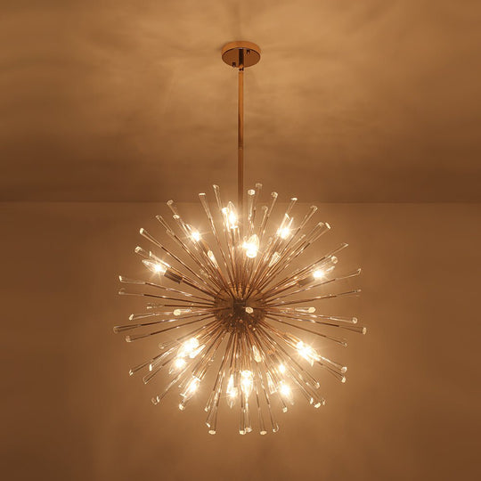 Pendantlightie - Elegant 16 - Light Firework Round Dandelion Crystal Chandelier - Chandeliers - Chrome - 