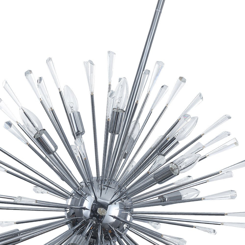Pendantlightie - Elegant 16 - Light Firework Round Dandelion Crystal Chandelier - Chandeliers - Chrome - 