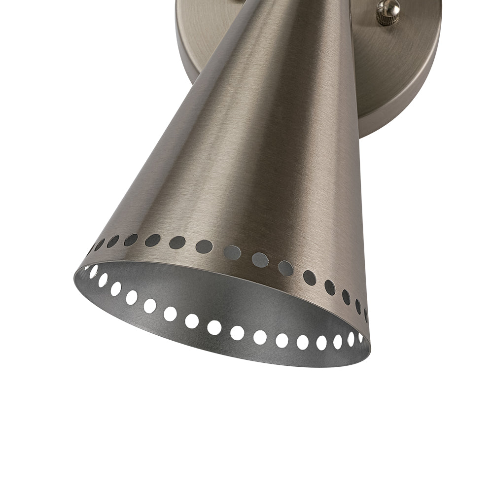 Pendantlightie - Elegant 2 - Light Starry Hourglass Up And Down Cone Wall Light - Wall Light - Nickel - 