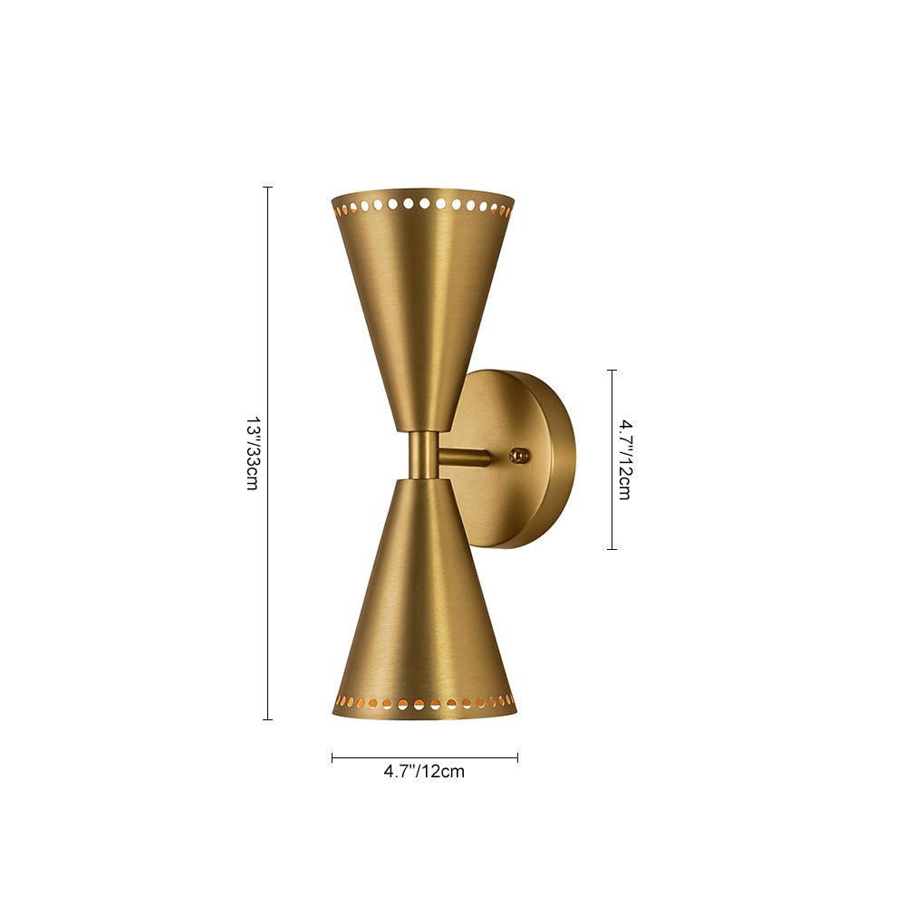 Pendantlightie - Elegant 2 - Light Starry Hourglass Up And Down Cone Wall Light - Wall Light - Nickel - 