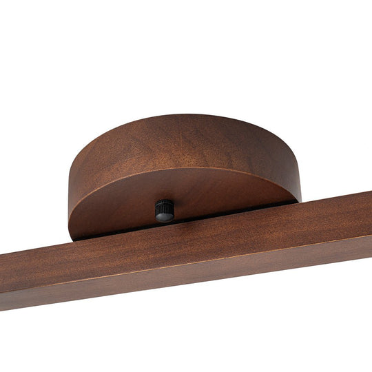 Pendantlightie-Farmhouse 4-Light Linear Wooden Track Ceiling Lighting Rotable Heads-Semi Flush Mount-Walnut-