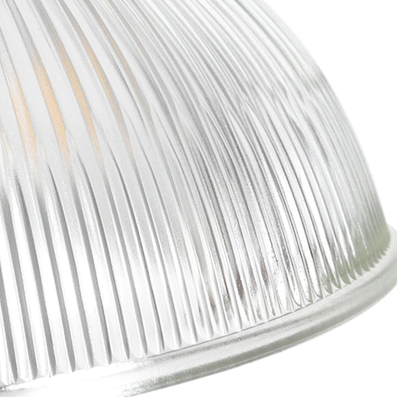 Pendantlightie - Farmhouse Industrial 1 - Light Clear Ribbed Dome Shape Glass Pendant Light - Pendants - Large - 