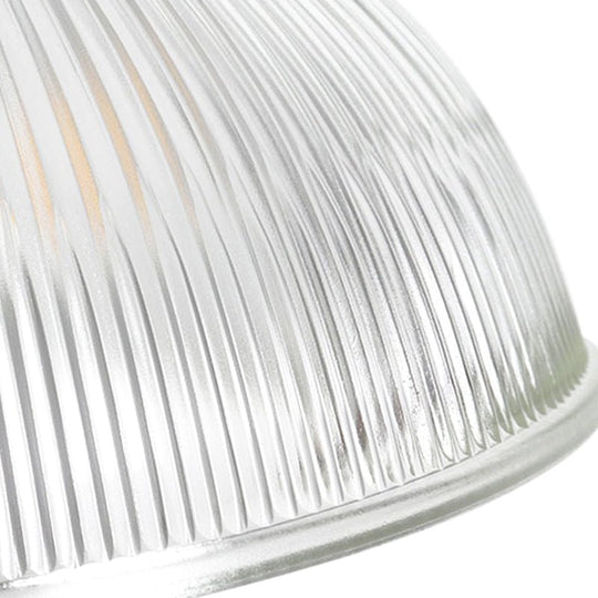 Pendantlightie - Farmhouse Industrial 1 - Light Clear Ribbed Dome Shape Glass Pendant Light - Pendants - Large - 