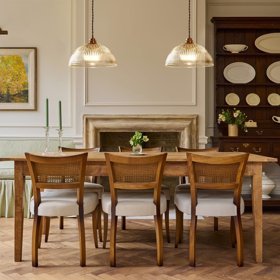 Pendantlightie - Farmhouse Industrial 1 - Light Clear Ribbed Dome Shape Glass Pendant Light - Pendants - Small - 