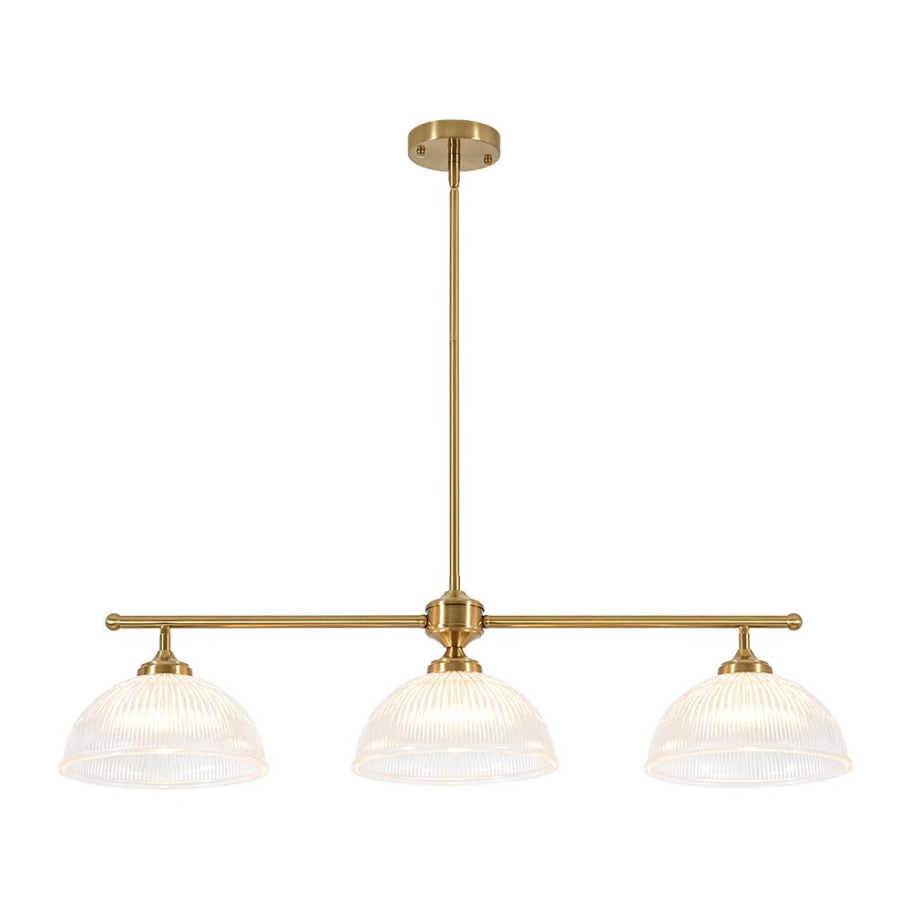 Pendantlightie-Farmhouse Industrial 1-Light Clear Ribbed Dome Shape Glass Pendant Light-Pendants-Small-Green