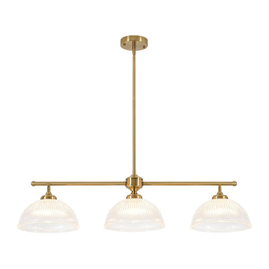 Pendantlightie-Farmhouse Industrial 1-Light Clear Ribbed Dome Shape Glass Pendant Light-Pendants-Small-Green