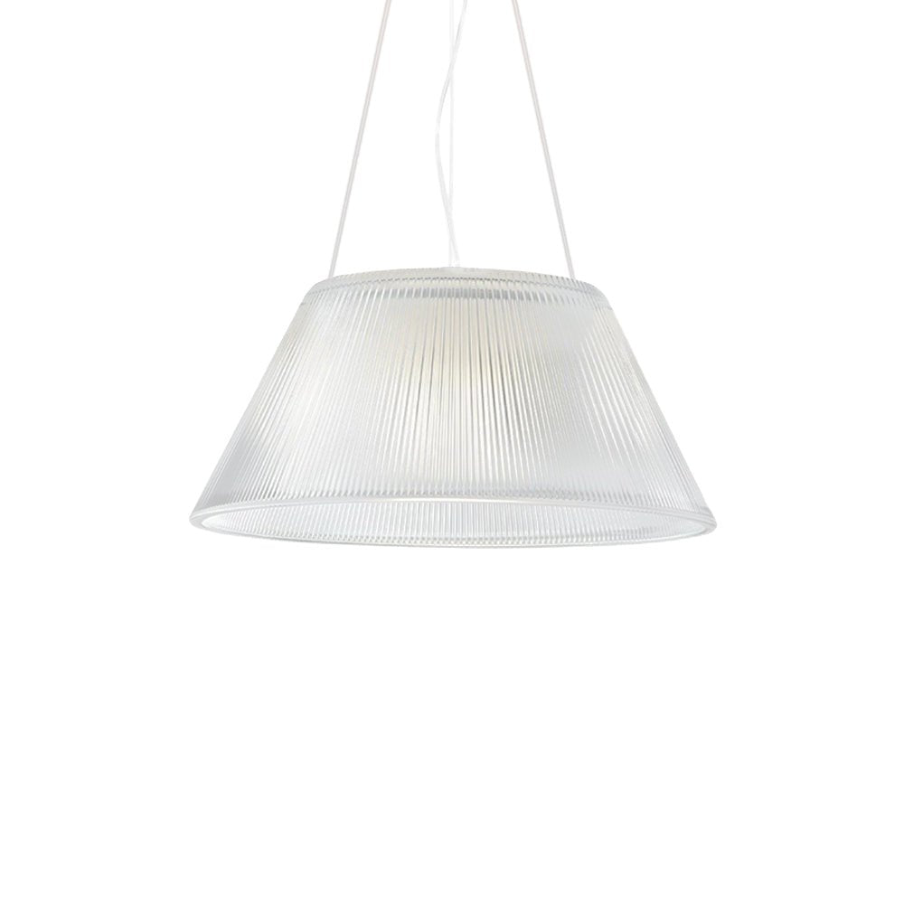 Pendantlightie - Farmhouse Industrial 1 - Light Clear Ribbed Drum Shape Glass Pendant Light - Pendants - Medium - 