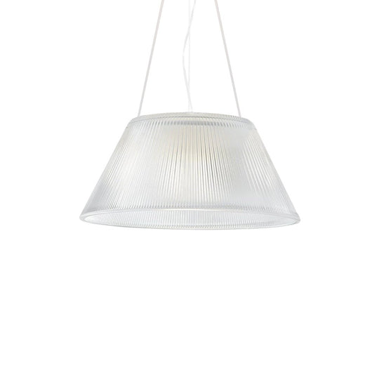 Pendantlightie - Farmhouse Industrial 1 - Light Clear Ribbed Drum Shape Glass Pendant Light - Pendants - Medium - 