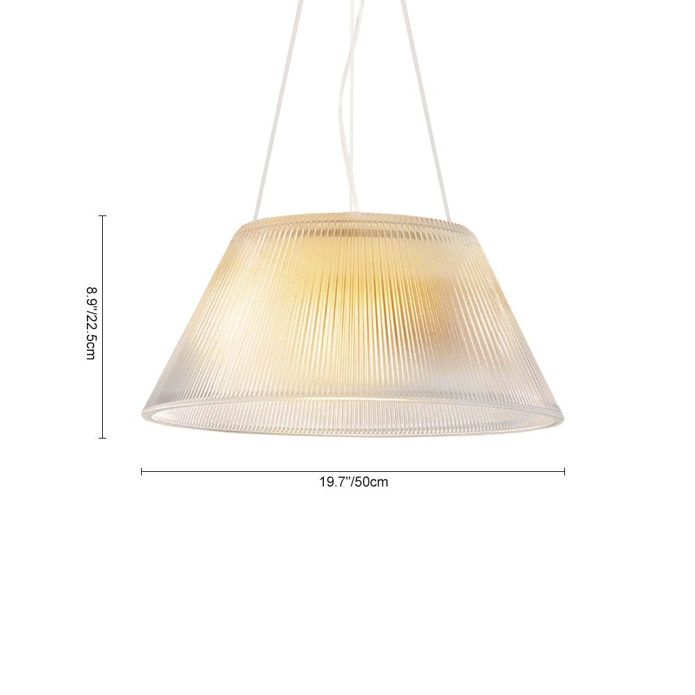 Pendantlightie - Farmhouse Industrial 1 - Light Clear Ribbed Drum Shape Glass Pendant Light - Pendants - Medium - 