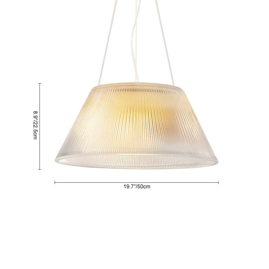 Pendantlightie - Farmhouse Industrial 1 - Light Clear Ribbed Drum Shape Glass Pendant Light - Pendants - Medium - 