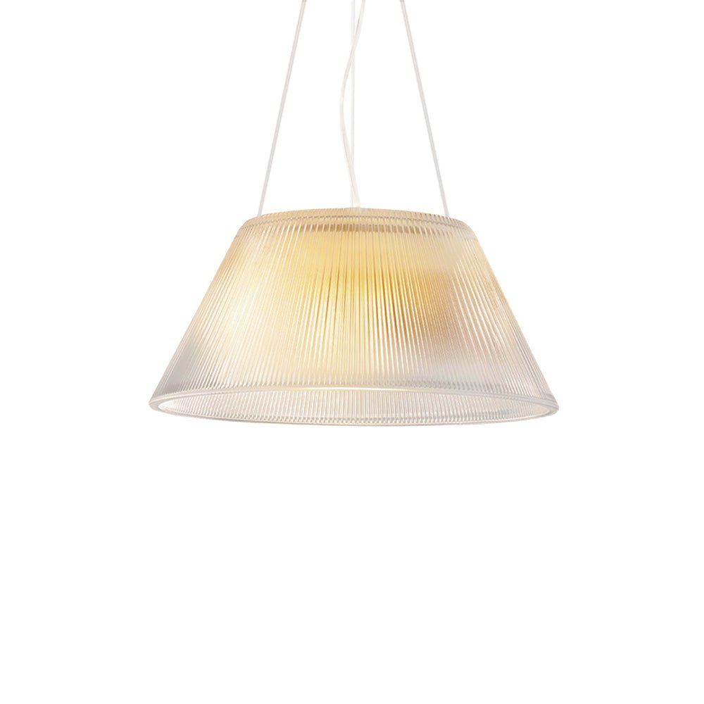 Pendantlightie - Farmhouse Industrial 1 - Light Clear Ribbed Drum Shape Glass Pendant Light - Pendants - Medium - 