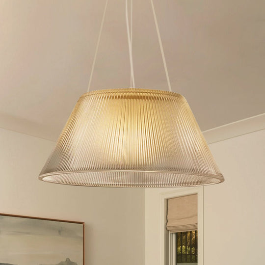 Pendantlightie - Farmhouse Industrial 1 - Light Clear Ribbed Drum Shape Glass Pendant Light - Pendants - Small - 