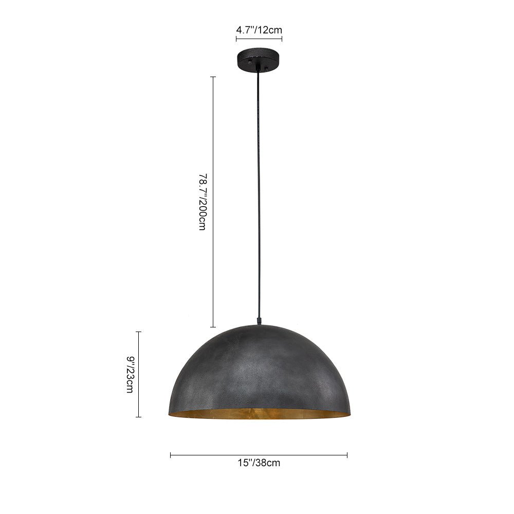 Pendantlightie - Farmhouse Industrial 1 - Light Metal Dome Pendant Light - Pendants - White - 