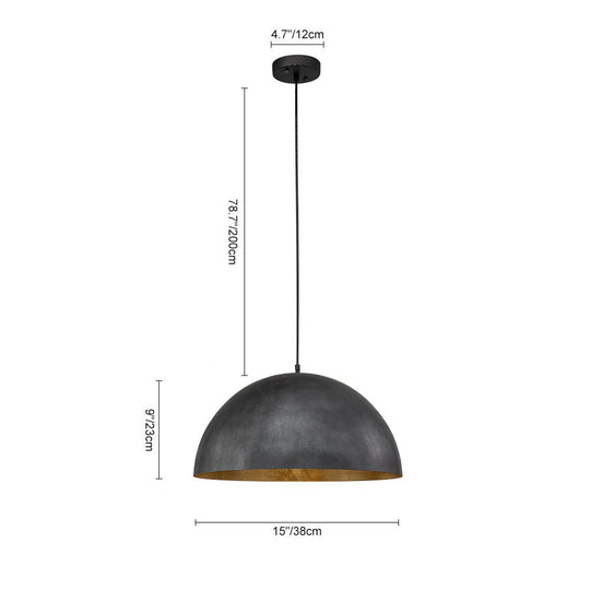 Pendantlightie - Farmhouse Industrial 1 - Light Metal Dome Pendant Light - Pendants - White - 