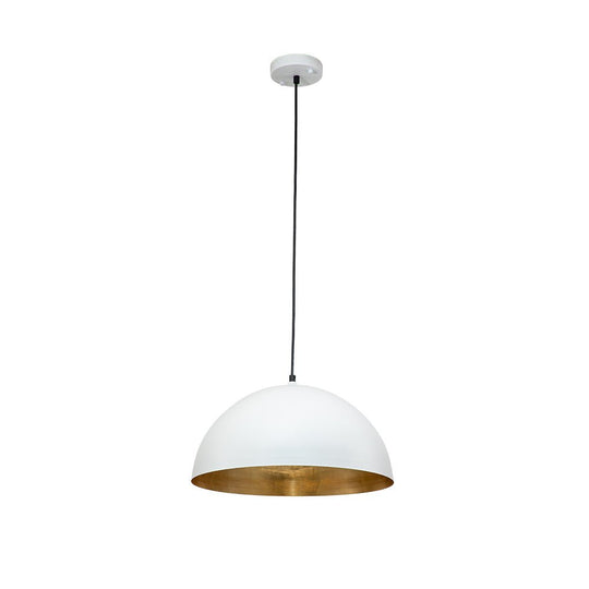 Pendantlightie - Farmhouse Industrial 1 - Light Metal Dome Pendant Light - Pendants - White - 