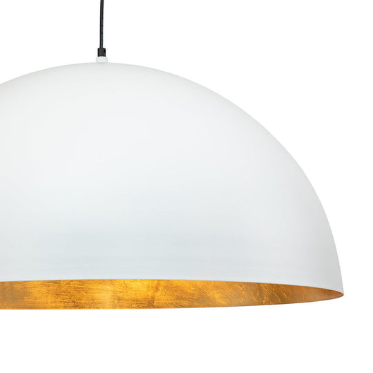 Pendantlightie - Farmhouse Industrial 1 - Light Metal Dome Pendant Light - Pendants - White - 